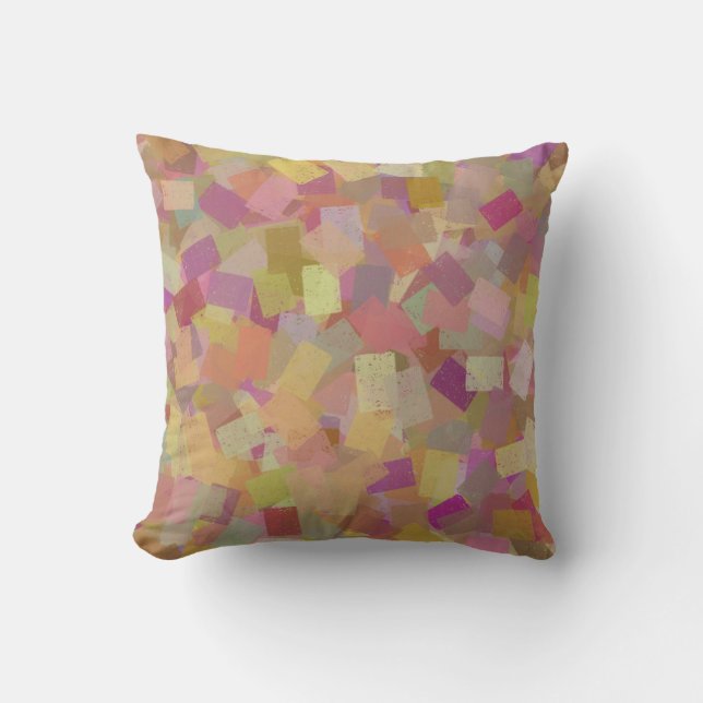 Colorful Multicolor Cubism Abstract Pattern Throw Pillow (Front)