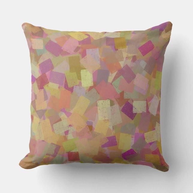 Colorful Multicolor Cubism Abstract Pattern Throw Pillow (Front)