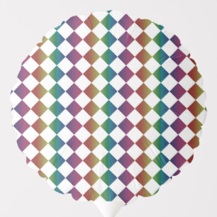 Colorful Multicolor Diamond Harlequin Checker Balloon