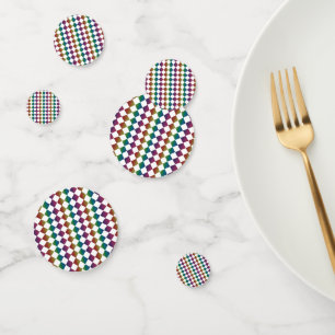 Colorful Multicolor Diamond Harlequin Checker Confetti