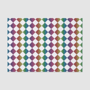 Colorful Multicolor Diamond Harlequin Checker Tissue Paper