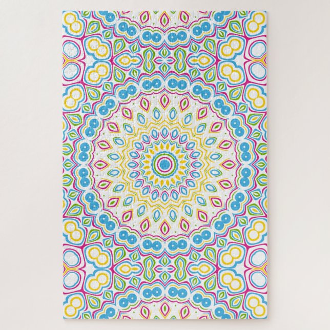 Colorful Multicolor Mandala Pattern Jigsaw Puzzle (Vertical)