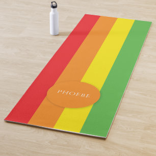 Colorful Multicolor Modern Personalized Name Yoga Mat