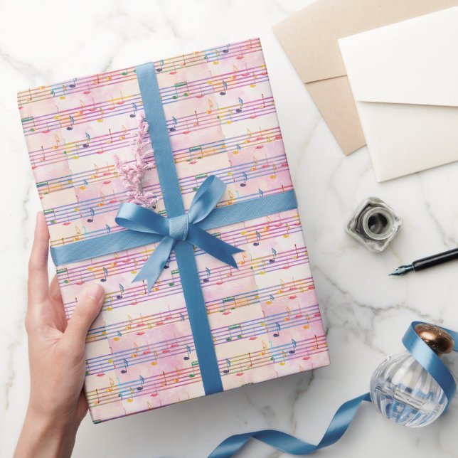 Colorful Multicolor Music Note  Classic  Wrapping Paper (Gifting)