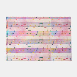 Colorful Multicolor Music Note Musician Doormat