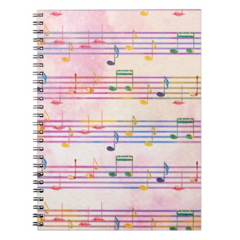 Colorful Multicolor Music Note Musician  Notebook by The_Music_Shop at Zazzle