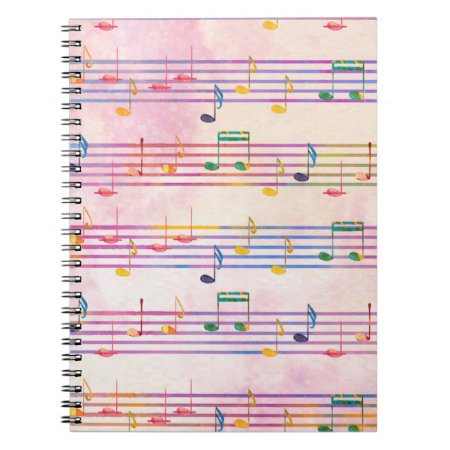 Colorful Multicolor Music Note Musician  Notebook