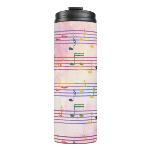 Colorful Multicolor Music Note Musician  Thermal Tumbler