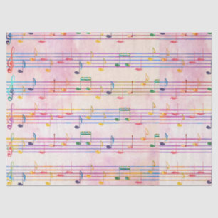 Colorful Multicolor Music Note Musician Tissue Paper