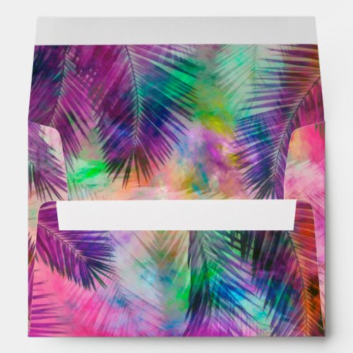 Colorful Multicolor Tropical Palm Leaves Envelope