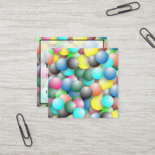 Colorful Multicolored Balloons Pattern Square Business Card