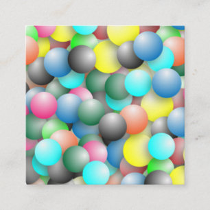 Colorful Multicolored Balloons Pattern Square Business Card
