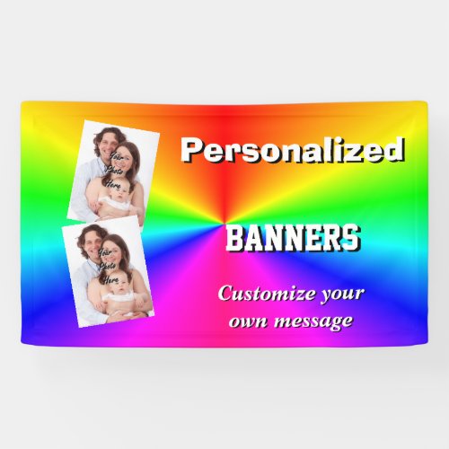 Colorful multicolored bright rainbow banner