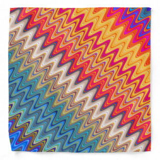 Colorful Multicolored Exotic Wavy Pattern Bandana