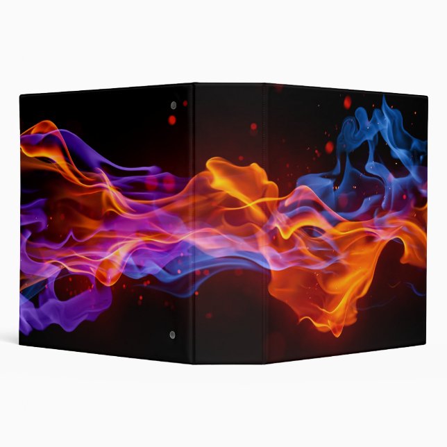 Colorful multicolored flames 3 ring binder (Background)