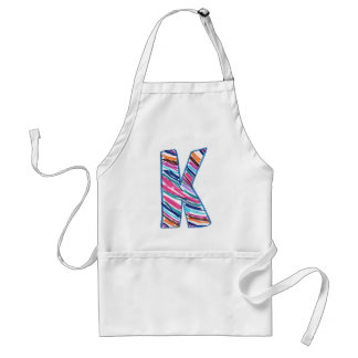 Colorful Multicolored Letter K as in Kay Adult Apron