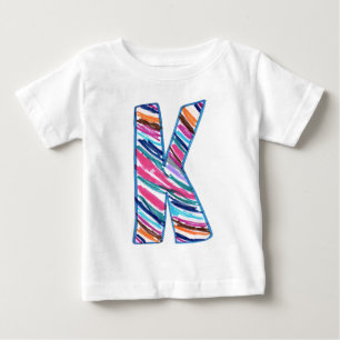 Colorful Multicolored Letter K as in Kay Baby T-Shirt