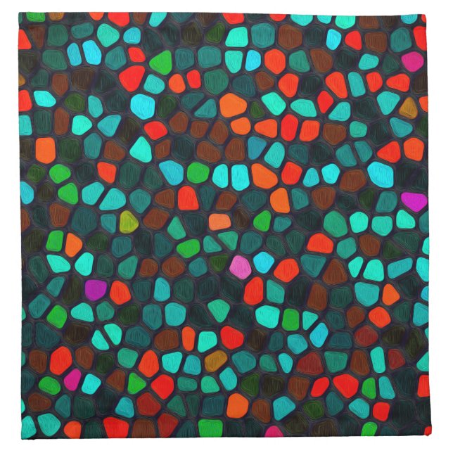 Colorful Multicolored Pattern Cloth Napkin (Front)