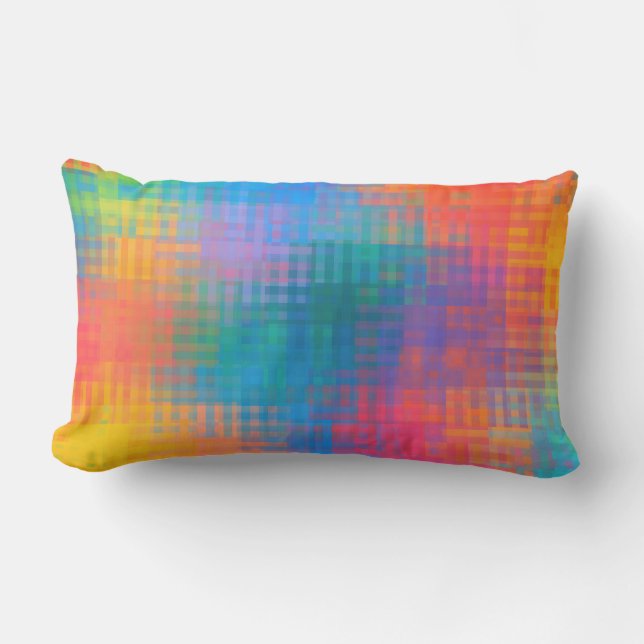 Colorful Multicolored Pattern Lumbar Pillow (Front)