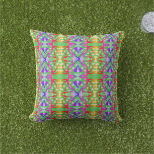 Colorful Multicolored Pattern Outdoor Pillow