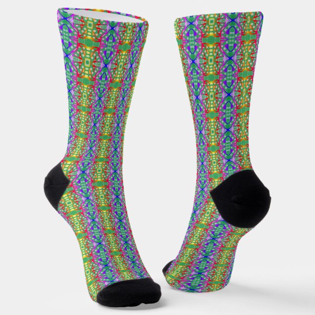 Colorful Multicolored Pattern   Socks (Angled)