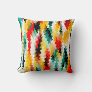 Colorful Multicolored Pattern Throw Pillow
