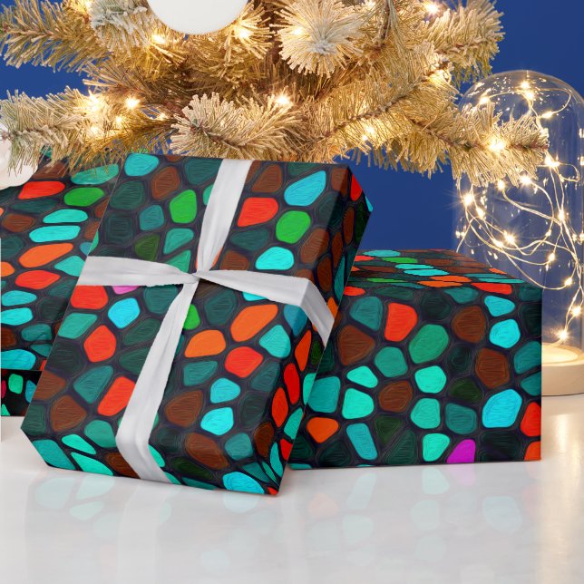 Colorful Multicolored Pattern  Wrapping Paper (Holidays)