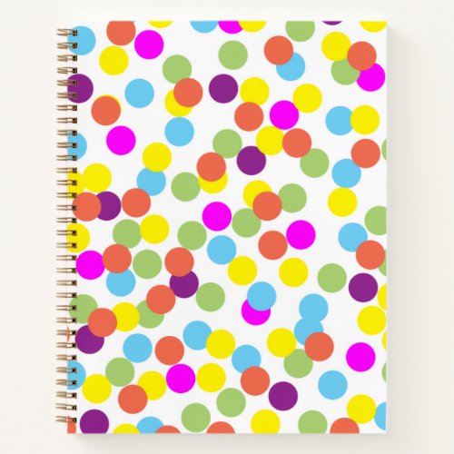 Colorful Multicolored Polka_Dots Pattern Notebook