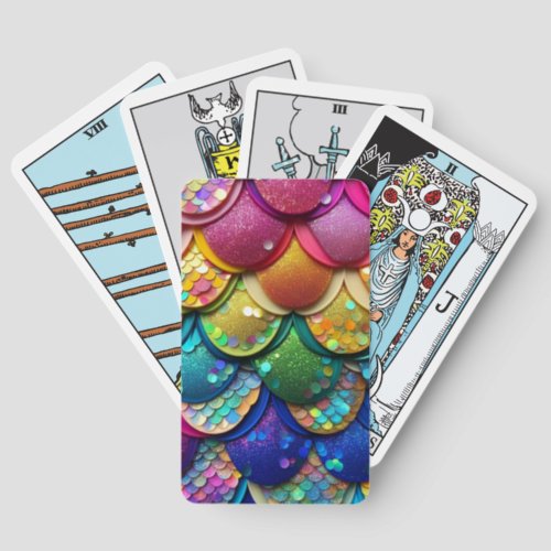 Colorful Multicolored Rainbow Mermaid Tail Print Tarot Cards
