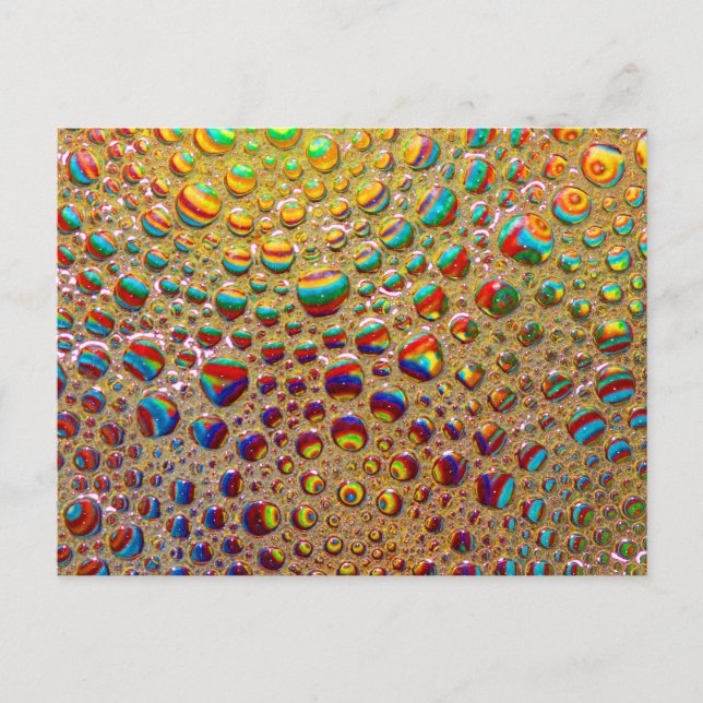 Colorful Multicolored Soap Bubbles Art Postcard (Front)