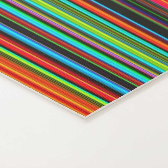 Colorful Multicolored Striped Pattern Yoga Mat (Detail)