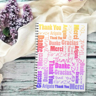 Colorful Multilingual Thank You Gratitude Journal