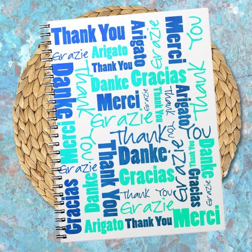 Colorful Multilingual Thank You Gratitude Journal