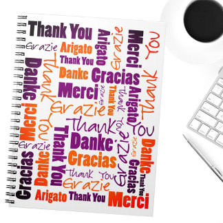 Colorful Multilingual Thank You Gratitude Journal