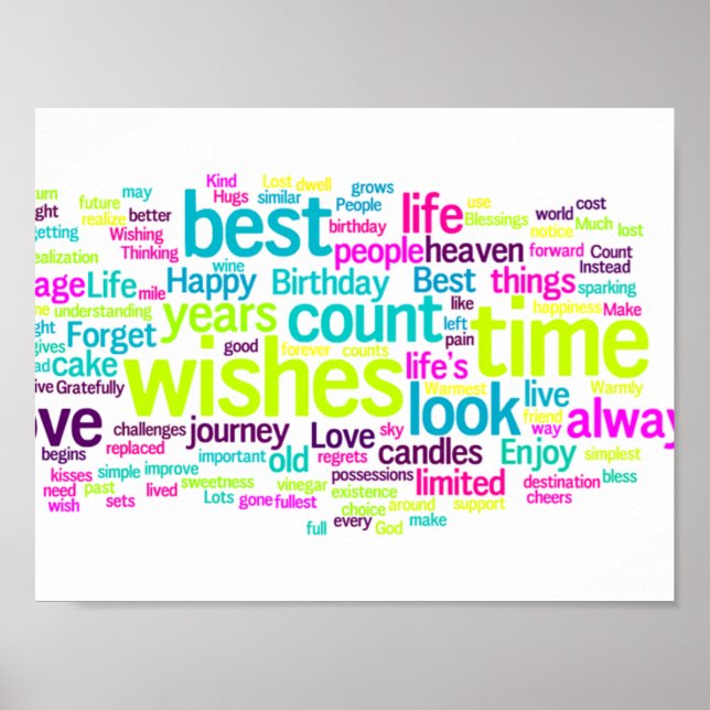 Colorful Multiple Language Word Cloud Poster (Front)