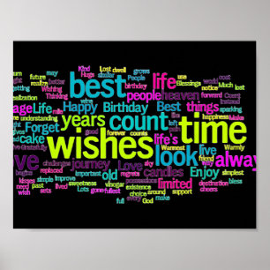 Colorful Multiple Language Word Cloud Poster