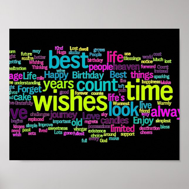Colorful Multiple Language Word Cloud Poster (Front)