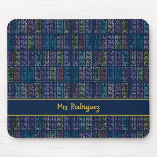 Colorful Multiplication Tables Pattern Mouse Pad