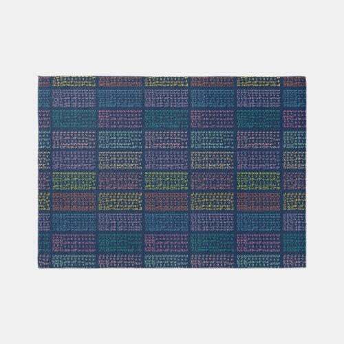 Colorful Multiplication Tables Pattern Rug