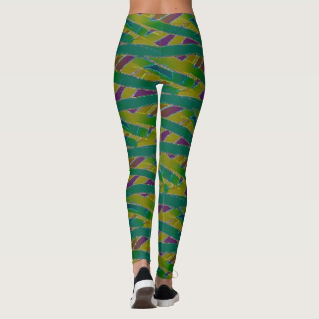 Colorful Mummy Wrap seamless design Leggings (Back)