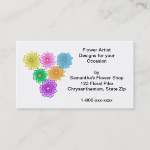 Colorful Mums Custom Business Cards