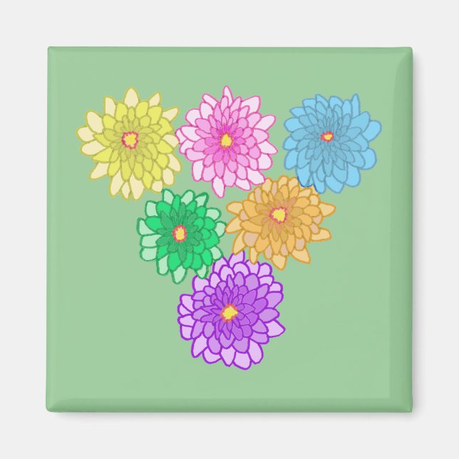 Colorful Mums Custom Magnets (Front)