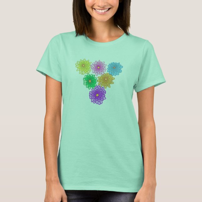 Colorful Mums Custom T-shirts (Front)