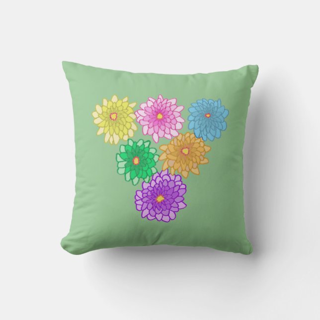 Colorful Mums Custom Throw Pillows (Front)