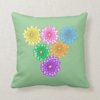 Colorful Mums Custom Throw Pillows