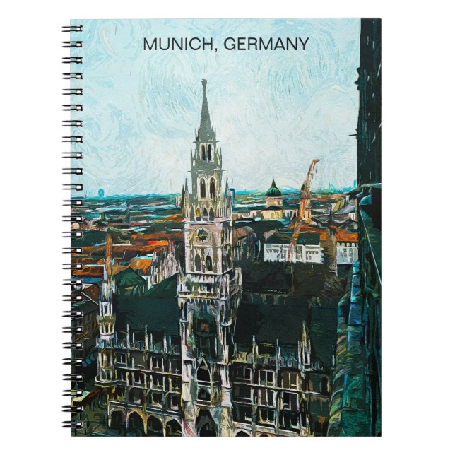 Colorful Munich Germany Oil Paint Notebook (Front)