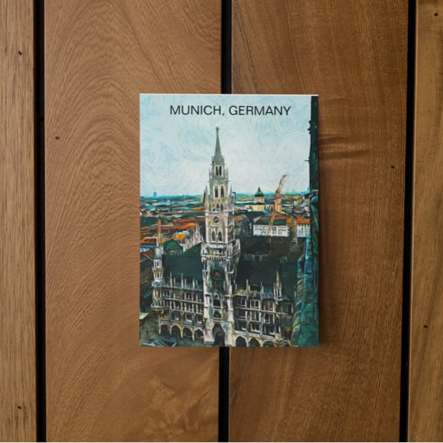 Colorful Munich Germany Oil Paint Postcard (munich germany oil paint postcard)