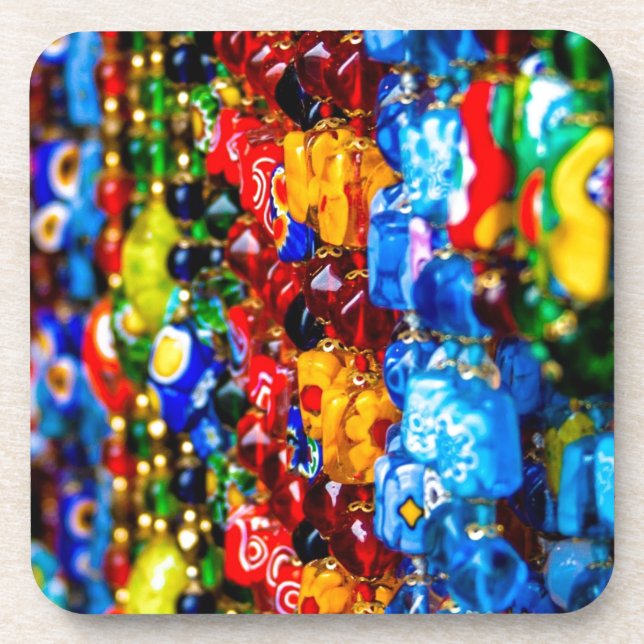 Colorful Murano Beverage Coaster (Front)