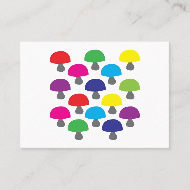 Colorful Mushroom  Business Card (Front)