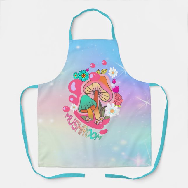 Colorful Mushroom Cute Apron (Front)